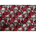 thumbnail image 4 of oneOone Cotton Poplin Red Fabric Floral & Skull Fabric For Sewing Printed Craft Fabric By The Yard 56 Inch Wide, 4 of 4