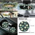 thumbnail image 5 of Renewold Hippie Daisy Butterfly Blue Car Seat Cover Full Set 14 PCS, with Steering Wheel Cover Seatbelt Pad Coaster Rubbish Bin Rear View Mirror Cover Armrest Cover Cushion Gear Shift Knob Cover Set, 5 of 7