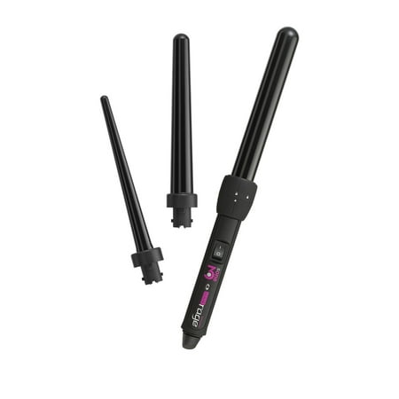 Hair Rage 3 in1 Curling Iron System Interchangeable Ceramic Barrels With Variable Sizes Clipless Curling Iron