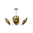 thumbnail image 2 of 4 Light Curved Shades Pendant Mid Century Modern Raw Brass Sputnik chandelier light Fixture, 2 of 6