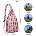 thumbnail image 2 of Colored Strawberry Sling Backpack - Playful Fruit Pattern Crossbody Bag, Fashionable Daypack for Teens, 2 of 4