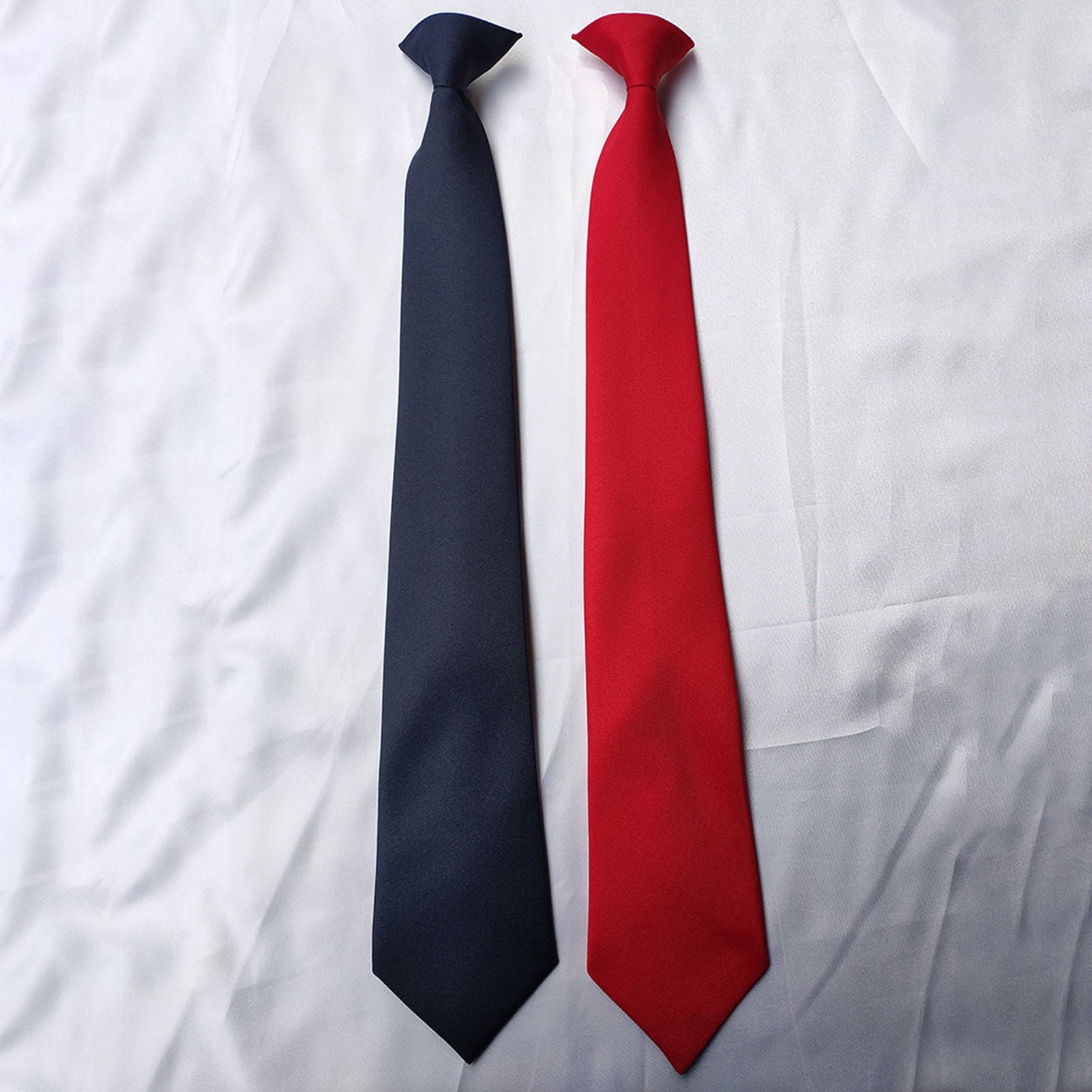 Haysandy 6 Pcs Clip on Ties for Men Solid Color Men's Tie Clip on Necktie 20 Inches Pretied Ties for Office School Uniforms