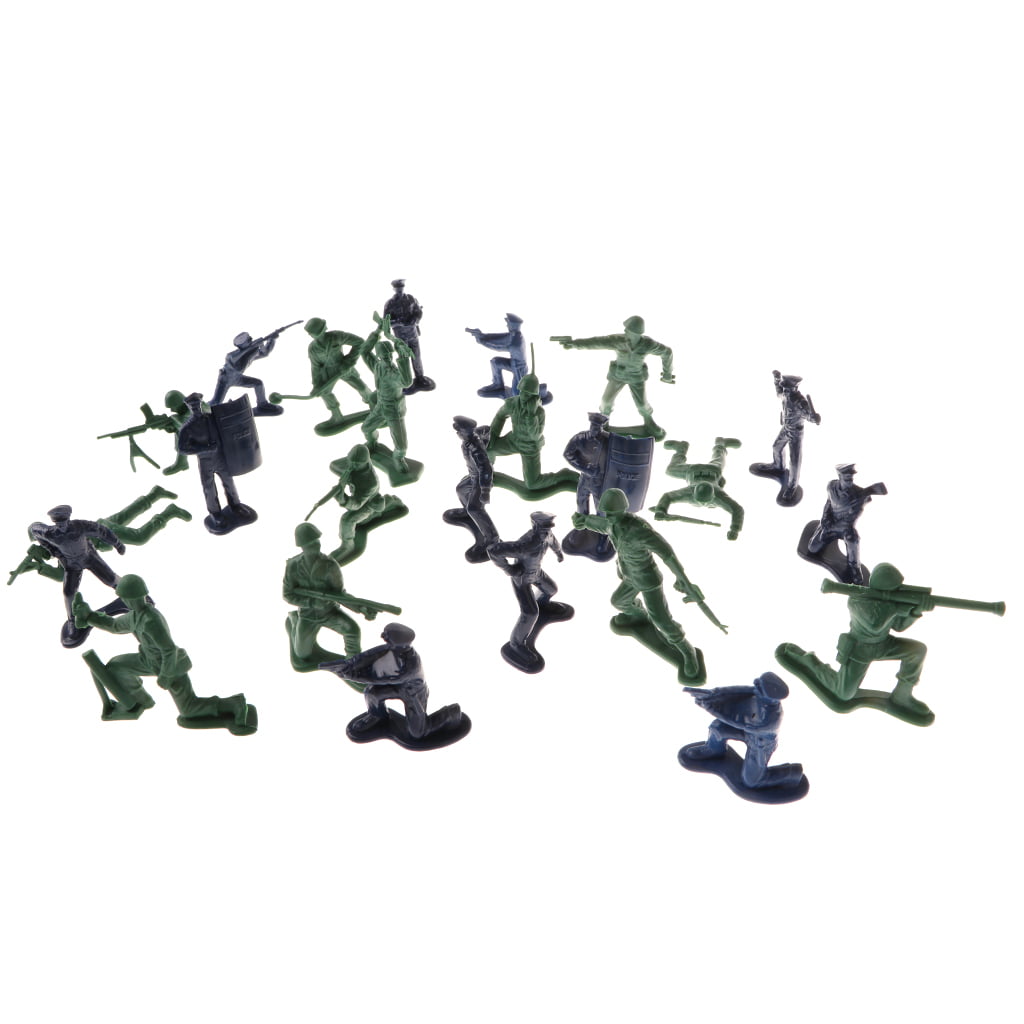 56pcs Military Playset Plastic Toy 5cm Soldier Army Men Figures Kids Toys 