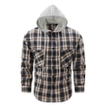 thumbnail image 5 of YODETEY Men’s Hooded Plaid Flannel Shirt Jacket, Midweight Casual Long Sleeve Plaid Shacket, Big and Tall ,Size M-4XL, 5 of 10
