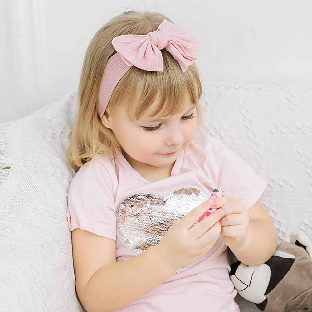 EIMELI Baby Breathable Soft Bow Headband Newborn High Stretch Nylon Hair Accessories For Girls 6 Months to 3 Years Old Infant And Toddler