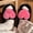 black, variant on Women's Cute 3D Heart Plush Slippers - Fashion Winter Warm Faux Fur House Shoes, Soft Sole Anti-Slip Indoor Bedroom Mules, Comfortable Maternity & Postpartum Shoes for Ladies