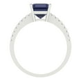 thumbnail image 4 of 2.7 ct Cushion Cut Simulated Blue Sapphire Solitaire with Accents Engagement Ring for Women in 18K White Gold, 4 of 5