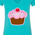 thumbnail image 4 of Inktastic Cupcake Women's V-Neck T-Shirt, 4 of 5