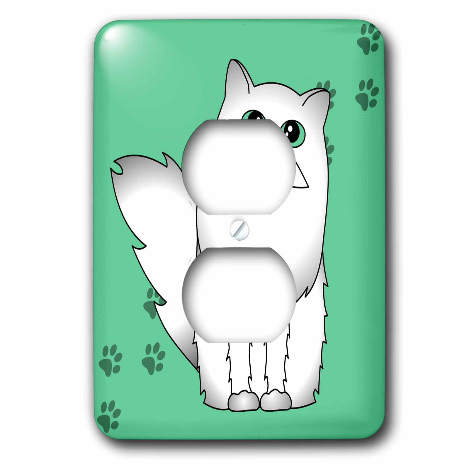 3dRose White Chinchilla Persian Cat Paw-print - 2 Plug Cover (lsp_6111_6) - Walmart.com