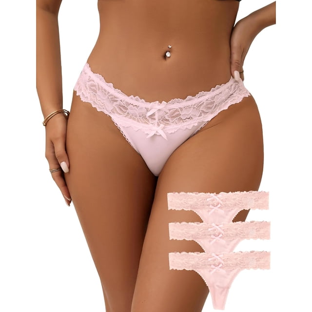 ohyeahlady Women's Lace G-String Thong Panties Tangas Plus Size Underwear V String
