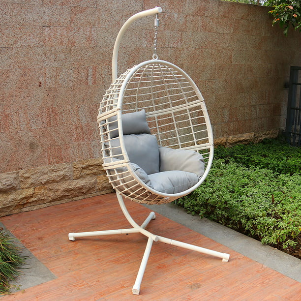 Abble Outdoor Wicker Hanging Basket Swing Chair with