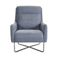 thumbnail image 6 of Amber Graphite Swoop Arm Accent Chair with Metal Base, 6 of 7