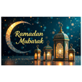 thumbnail image 3 of Ramadan Mubarak Celebration Background Banner with Lantern and Crescent Moon Golden Decor for Home Party Decorations Events Backdrop, 3 of 4