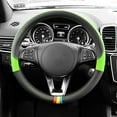 thumbnail image 2 of Universal Spectrum Microfiber Leather Steering Wheel Cover for Cars Trucks SUVs Green/Black, 2 of 7