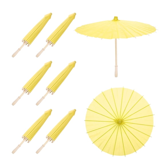 6 Pcs Paper Umbrellas ,23.6" Paper Parasol Umbrella for Photography Props Party Wedding Decoration,Yellow