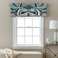 thumbnail image 3 of Modern Abstract Art Valance Curtain Retro Blue Grey Geometric Circle Window Valances Rod Pocket Short Curtains Window Treatments for Kitchen Bedroom Bathroom Laundry 56" x 16", 3 of 9