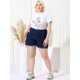 thumbnail image 3 of Women's Plus Size Denim Shorts Raw Hem Casual Shorts Dark Blue 1X, 3 of 6