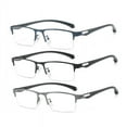 thumbnail image 2 of 3 Pack Half Rimless Reading Glasses Metal Blue Light Blocking Business Readers, 2 of 3