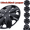 5051-Black Lacquer, variant on Winjet 16 In Wheel Covers Steel Silver and Black Fit Tire and Rim, 4 Pack