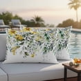 thumbnail image 2 of Outdoor Pillow Cover Green Eucalyptus Leaves Set of 2 Waterproof Throw Pillowcases Plant Yellow Daisy Decorative Patio Furniture Pillows for Couch Garden Indoor & Outdoor Use, 2 of 9