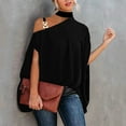 thumbnail image 2 of Womens Jean Shirt Short Sleeve V Neck Tops for Women Women Casual Solid Halter Neck Button Strap Cold Shoulder Irregular Short Sleeves Womens Embroide Sweat Shirts Womens plus Size Turtleneck Shirts, 2 of 5