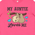 thumbnail image 4 of Inktastic My Auntie Loves Me with Sloth and Hearts Youth T-Shirt, 4 of 5