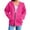 Hot Pink, variant on Women's Solid Color Zip Up Hoodie, Lightweight Fleece Lined Long Sleeve Casual Jacket, Oversized Fall Winter Sweatshirt for Daily Streetwear and Lounge Dark Purple L
