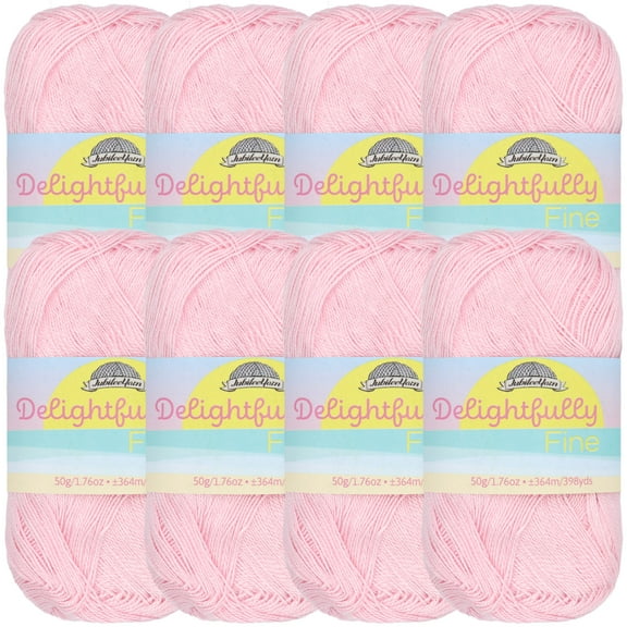 JubileeYarn Delightfully Fine Yarn - Lace Weight Bamboo - 50g/Skein - 01 Pink Dust - 8 Skeins