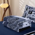 thumbnail image 5 of Manfei Western Tribal Aztec Zipper Queen Comforter Set with Fitted Sheet and 2 Pillowcases,Southwestern Cowboy Boots Hat Zipper Bedding Set,Light Blue Navy,Reversible, 5 of 7