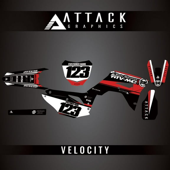 Attack Graphics Custom Velocity Complete Bike Graphics Kit for Honda CRF250R 2018