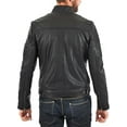 thumbnail image 3 of Men's Genuine Lambskin Leather Jacket Slim fit Biker Motorcycle jacket A079, 3 of 4