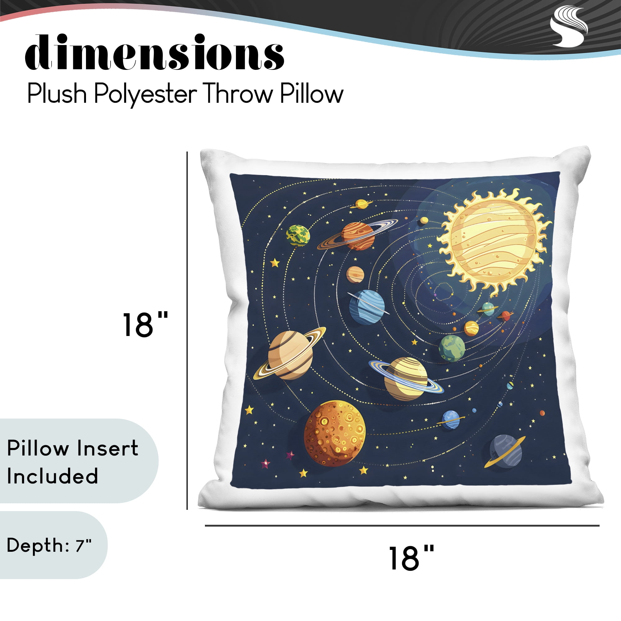 Stupell Industries Planets Around The Sun Decorative Printed Throw Pillow, design by Creative Studio