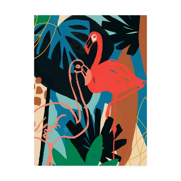 Trademark Fine Art 'Funky Flamingo II' Canvas Art by June Erica Vess