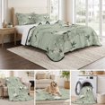 thumbnail image 6 of Quilts King Size Bedding Set, Japanese Cherry Blossom Lightweight Quilted Comforter, White Crane Green Pine Branches Soft Reversible Bedspread Coverlet with Pillow Covers for All Season, 96" x 106", 6 of 9