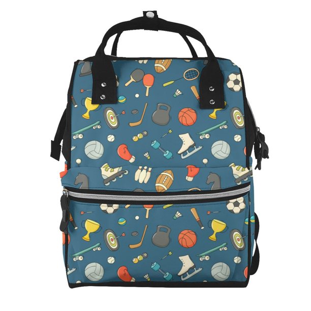 Disketp Sports Ball Mochila de Pañales de Gran Capacidad con Múltiples Bolsillos, Mochila de Viaje Multifuncional para Bebé, Unisex, Moderna y Resistente