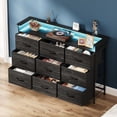 thumbnail image 3 of Black Dresser with  Station 9 Drawers Dresser with LED Light and USB Ports Fabric Dressers for Bedroom Hallway Entryway Closets Sturdy Steel Frame  Top, 3 of 6