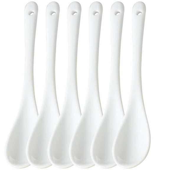 Oraceous 6Pcs Ceramic Juice Stirrers Reusable Kitchen Stirring Spoons Long Handle Spoons Party Supplies