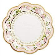 Kate Aspen Vintage Floral .. Tea Party 7 inch .. Pink (Set of 16) .. Premium Decorative Paper Plates .. - Perfect for Weddings, .. Bridal Brunches, Bridal Showers, .. Baby Showers