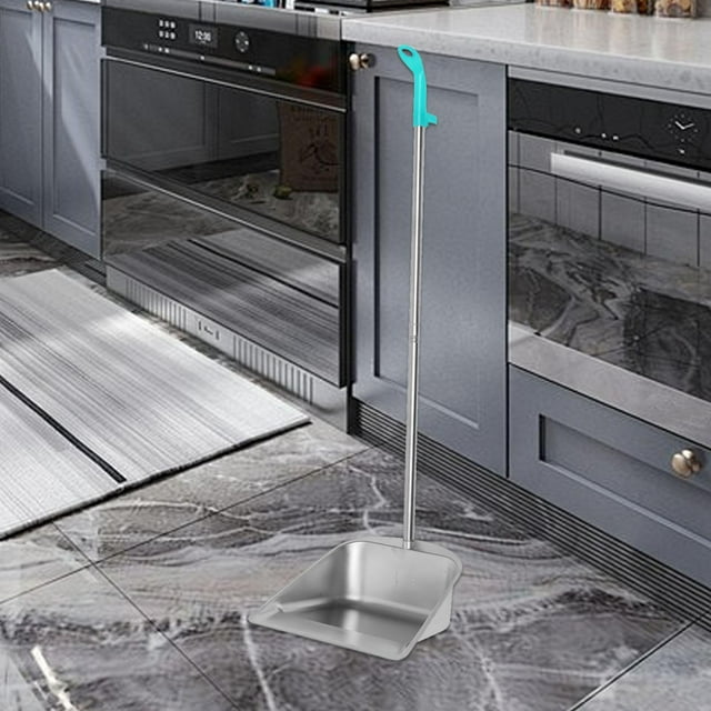 Recogedor de basura de Metal con mango largo, recogedor vertical reutilizable, recogedor de pie para escritorio, vestíbulo, taller, habitación y patio