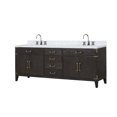 thumbnail image 2 of Laurel 84 in W x 22 in D Brown Oak Double Bath Vanity, Carrara Marble Top, and Faucet Set, 2 of 5