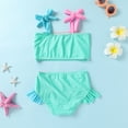 thumbnail image 3 of Happy Town Toddler Girls Two Pieces Swimsuit Color Block Beach Bathing Suit 18M-5T, 3 of 7