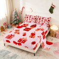 thumbnail image 2 of Manfei Gift Bed Sheets Christmas Full Size Sheets, Black Red 4-Piece (1 Flat Sheet, 1 Fitted Sheet and 2 Pillowcases), 2 of 6