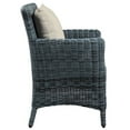 thumbnail image 3 of Modway Summon Dining Aluminum and Rattan Patio Armchair in Canvas/Beige, 3 of 4