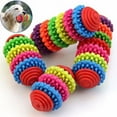 thumbnail image 4 of Walbest Pet Dog Cleaning Swivel Chew Toy, Colorful Natural Rubber Teething Healthy Dog Toys, Squeaky Dog Chew Toothbrush Molar Toys Dental Care Chewing Cleaning Swivel for Dogs, 4 of 7