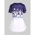 thumbnail image 3 of Camiseta con Estampado de Flores y Curvo en Talla Extra Rosegal Camisetas tallas grandes, 3 of 5