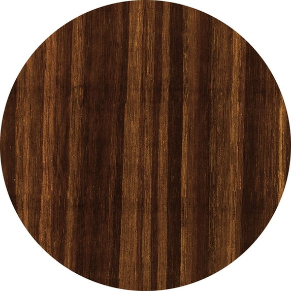 Ahgly Company Indoor Round Abstract Orange Modern Area Rugs, 4' Round