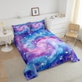 thumbnail image 4 of Erosebridal Galaxy Universe Comforter Sets Queen Size,Psychedelic Starry Sky Bedding Queen Comforter Set,Gradient Decor,Reversible,Ultra Soft,3 Pieces, 4 of 7