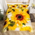thumbnail image 3 of Funda Nórdica Doble Estampado Floral Juego de Cama para Niños Patrón de Flores Amarillas, 3 of 6