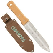 Grampa's Garden Knife - Versatile 7" Hori Hori Garden Knife With Straight & Serrated Steel Blade. Heavy-Duty Garden Hand Tool For Weeding, Digging or Planting. Includes Protective Sheath.
