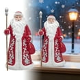 thumbnail image 2 of 9.4in Christmas Santa Claus Ornament Christmas Standing Santa Claus Figurine Santa Claus With A Powerful Spear Wielding Santa Resin Xmas Decors Standing Santa Figurine Indoor Home Decors White Red, 2 of 6